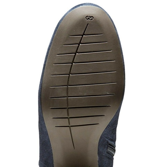 Cole Haan Leah Blue Suede Side Lace Up Suede Bootie Block Heel Fashion Boots 7 - Picture 6 of 9